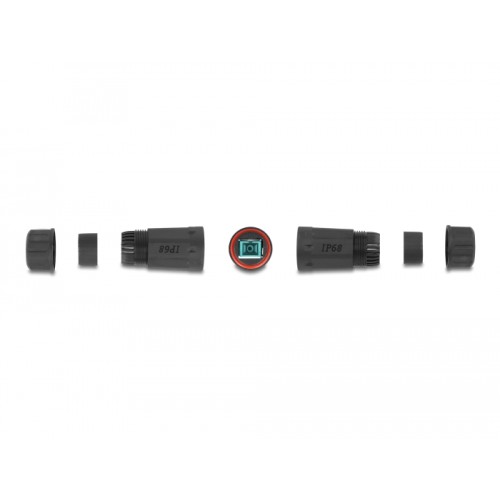 Delock Optical Fiber Cable Connector SC Simplex female to SC Simplex female OM3 waterproof