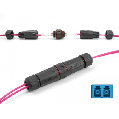 Delock Optical Fiber Cable Connector LC Duplex female to LC Duplex female UPC waterproof