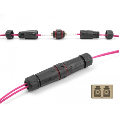 Delock Optical Fiber Cable Connector LC Duplex female to LC Duplex female OM1/OM2 waterproof