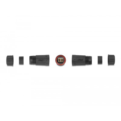 Delock Optical Fiber Cable Connector LC Duplex female to LC Duplex female OM1/OM2 waterproof 2