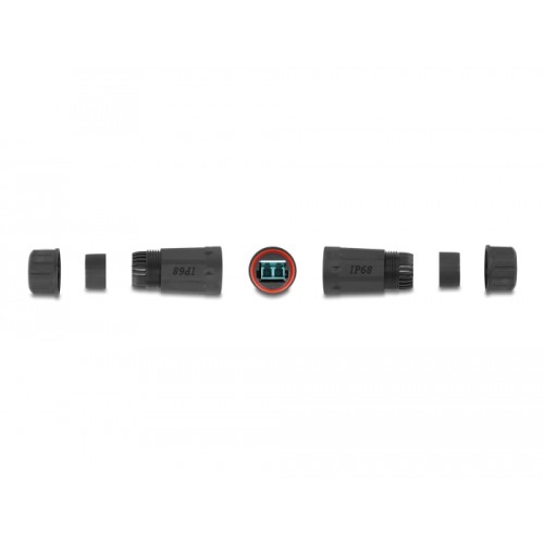 Delock Optical Fiber Cable Connector LC Duplex female to LC Duplex female OM3 waterproof