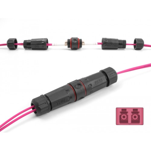 Delock Optical Fiber Cable Connector LC Duplex female to LC Duplex female OM4 waterproof