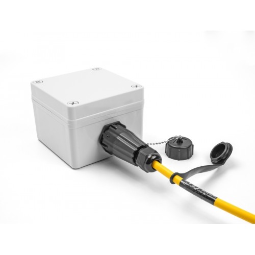 Delock Optical fiber bulit-in connector LC Duplex to LC Duplex with protective cap Single-mode IP68 dust and waterproof