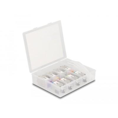 Delock Keystone Modul RJ45 jack to LSA Cat.6A toolfree assorted colours set 8 pieces 2