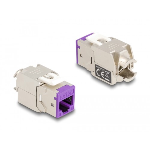 Delock Keystone Modul RJ45 jack to LSA Cat.6A toolfree assorted colours set 8 pieces
