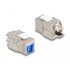 Delock Keystone Module RJ45 jack to LSA Cat.6A toolfree with blue dust cover
