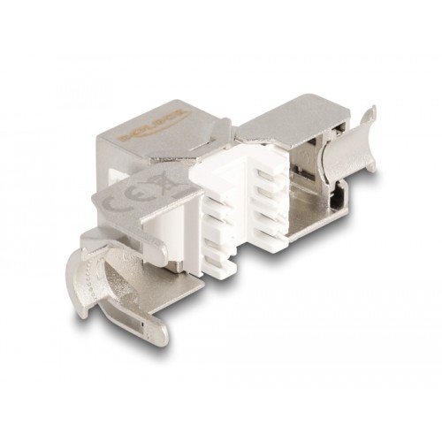 Delock Keystone Module RJ45 jack to LSA Cat.6A toolfree with blue dust cover