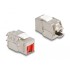 Delock Keystone Module RJ45 jack to LSA Cat.6A toolfree with red dust cover