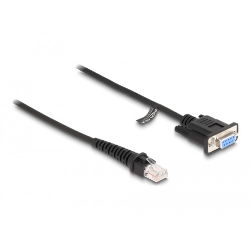 Delock Coiled Cable RJ50 male to D-Sub 9 female 1.5 m black