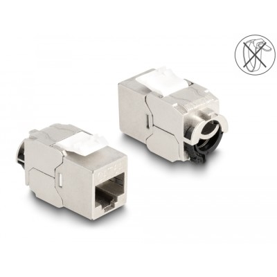 Delock Keystone Module RJ45 jack to LSA Cat.6A STP with locking clip and cable tie-free