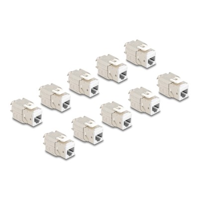 Delock Keystone Modul RJ45 jack to LSA Cat.6A toolfree white set 10 pieces