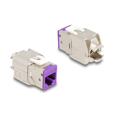 Delock Keystone Modul RJ45 jack to LSA Cat.6A toolfree violet set 10 pieces 2