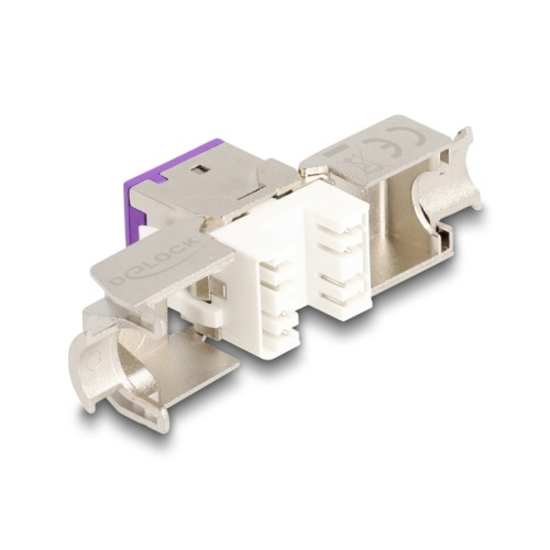 Delock Keystone Modul RJ45 jack to LSA Cat.6A toolfree violet set 10 pieces
