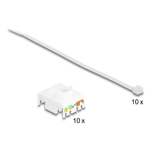 Delock Keystone Modul RJ45 jack to LSA Cat.6A toolfree violet set 10 pieces