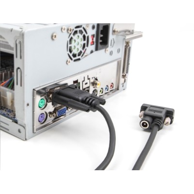 Delock Serial Cable RS-232 D-Sub9 female to D-Sub9 female Power Connection at Pin 9 5 m 2