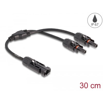 Delock DL4 Solar Splitter Cable 1 x male to 2 x female 30 cm black
