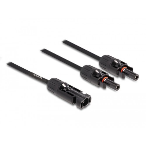Delock DL4 Solar Splitter Cable 1 x male to 2 x female 30 cm black