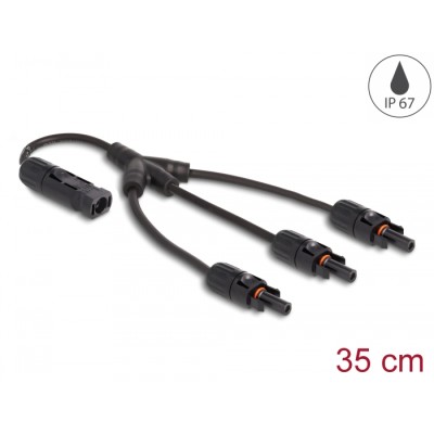 Delock DL4 Solar Splitter Cable 1 x male to 3 x female 35 cm black