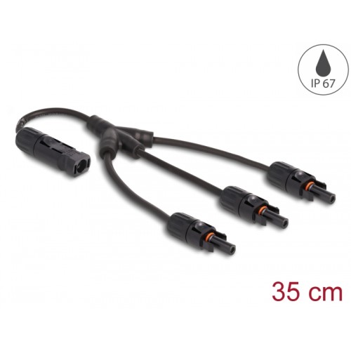 Delock DL4 Solar Splitter Cable 1 x male to 3 x female 35 cm black