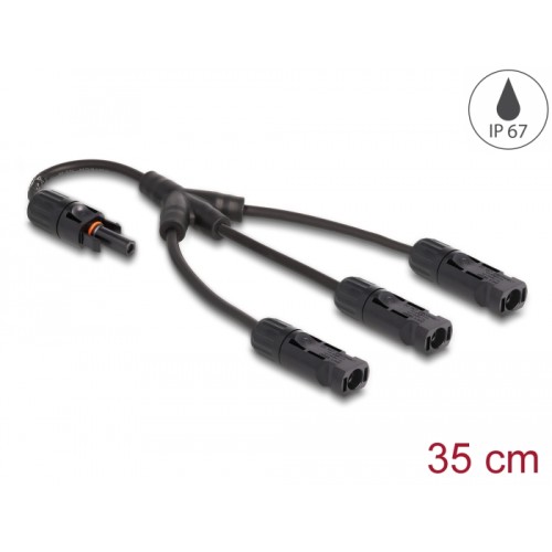 Delock DL4 Solar Splitter Cable 1 x female to 3 x male 35 cm black