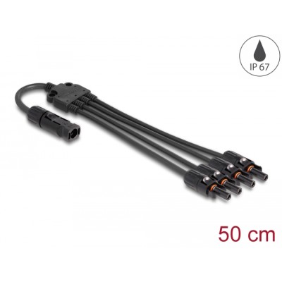 Delock DL4 Solar Splitter Cable 1 x male to 4 x female 50 cm black