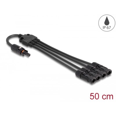 Delock DL4 Solar Splitter Cable 1 x female to 4 x male 50 cm black