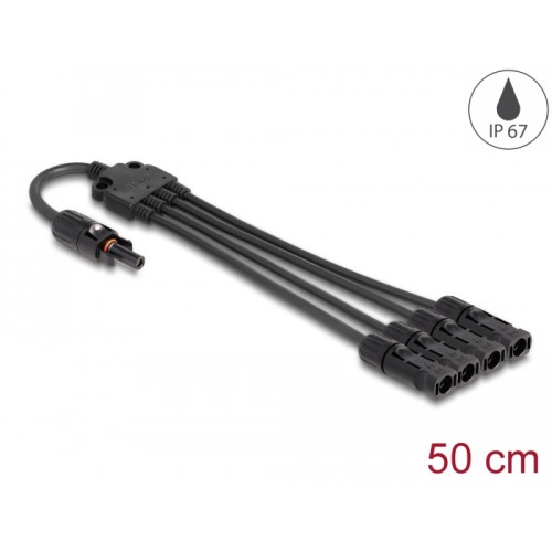 Delock DL4 Solar Splitter Cable 1 x female to 4 x male 50 cm black