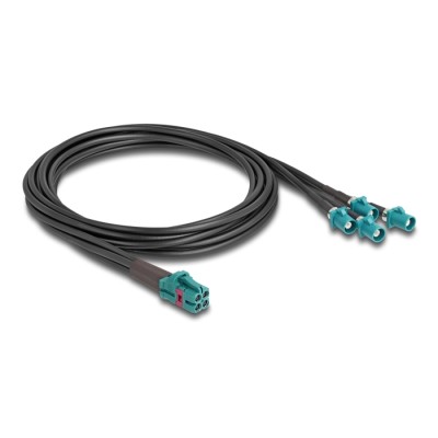Delock Cable Mini FAKRA Z jack quad to 4 x FAKRA Z plug B-Type 2