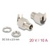 Delock Connector DC 5.5 x 2.5 mm female bulkhead soldering version angled - Hexagon 20 V / 10 A
