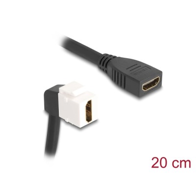 Delock Keystone Module Cable HDMI female to female 90° angled 8K 60 Hz 20 cm black