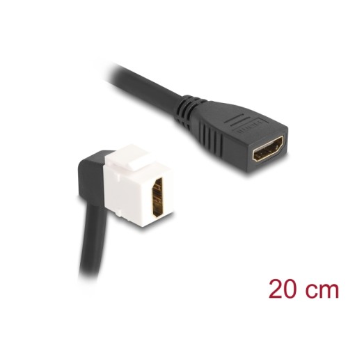 Delock Keystone Module Cable HDMI female to female 90° angled 8K 60 Hz 20 cm black