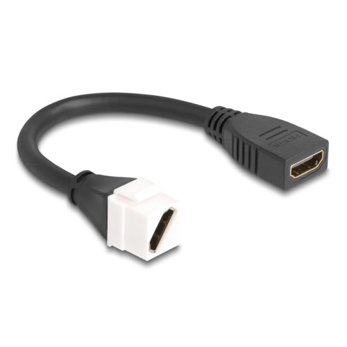 Delock Keystone Module Cable HDMI female to female diagonal 8K 60 Hz 20 cm black