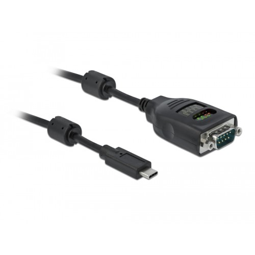 Delock USB Type-C™ to Serial DB9 Adapter with 9 LED RS-232 Tester