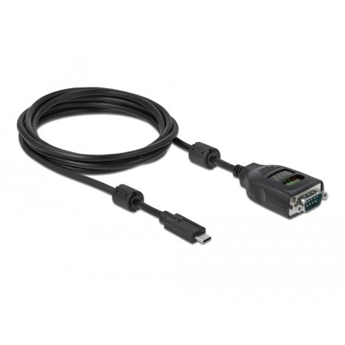 Delock USB Type-C™ to Serial DB9 Adapter with 9 LED RS-232 Tester
