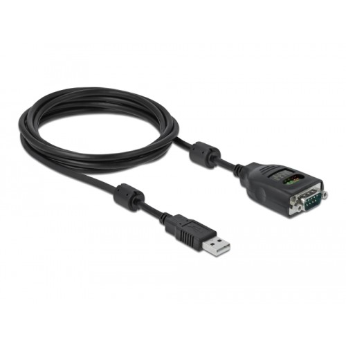 Delock USB Type-A to Serial DB9 Adapter with 9 LED RS-232 Tester