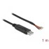 Delock Adapter cable USB 2.0 Type-A to Serial RS-232 with 9 open wires + Shielding 0.5 m