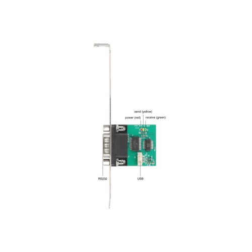Delock USB to RS-232 Converter FTDI FT231XS USB 2.0 pin header male to D-Sub 9 male with standard bracket and cable 30 cm