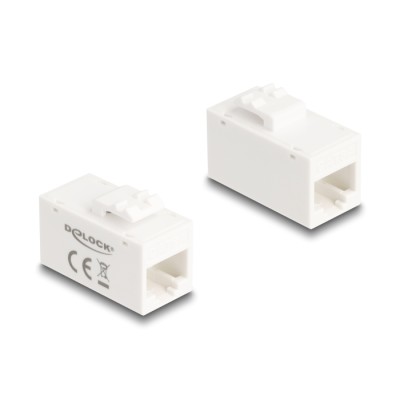 Delock Keystone Module RJ45 jack to RJ45 jack Cat.6A UTP white