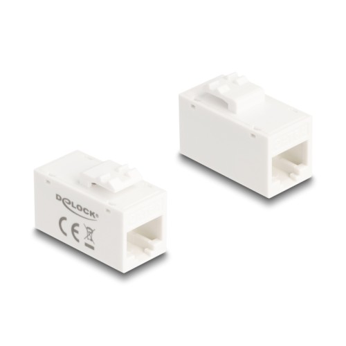 Delock Keystone Module RJ45 jack to RJ45 jack Cat.6A UTP white