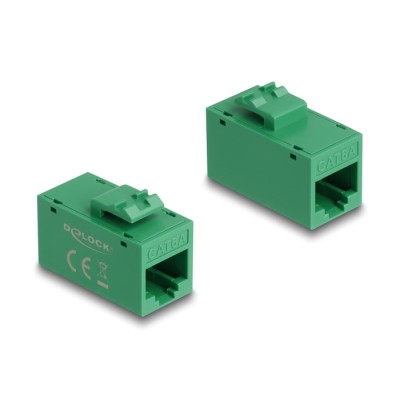 Delock Keystone Module RJ45 jack to RJ45 jack Cat.6A UTP green