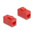 Delock Keystone Module RJ45 jack to RJ45 jack Cat.6A UTP red