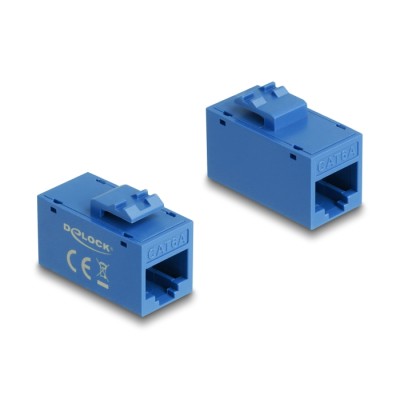 Delock Keystone Module RJ45 jack to RJ45 jack Cat.6A UTP blue