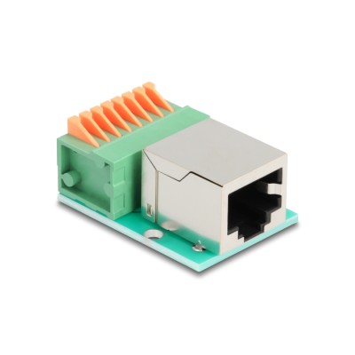 Delock RJ45 female to Terminal Block with push-button Cat.5e