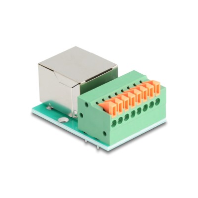 Delock RJ45 female to Terminal Block with push-button Cat.5e 2
