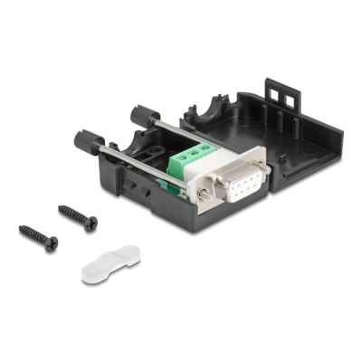 Delock Sub-D connector housing 9 pin serial made of plastic including terminal block Connector socket for RS-232/RS-485/CANBUS