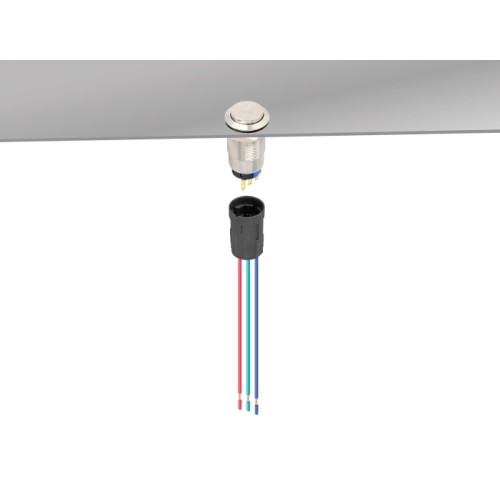 Delock Socket for 19 mm 3 pin Push Button or Switch