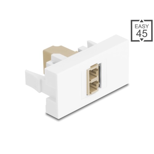 Delock Easy 45 Module LC Duplex female to LC Duplex female white / beige