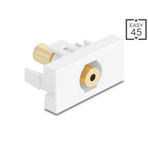 Delock Easy 45 Module stereo jack female 3.5 mm 4 pin to stereo jack female 3.5 mm 4 pin gold plated white