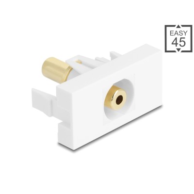 Delock Easy 45 Module stereo jack female 3.5 mm 3 pin to stereo jack female 3.5 mm 3 pin gold plated white