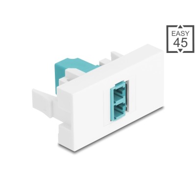 Delock Easy 45 Module LC Duplex female to LC Duplex female white / aqua